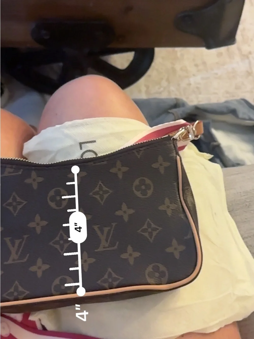Source Unknown Monogram Crossbody with Pink and White Strap